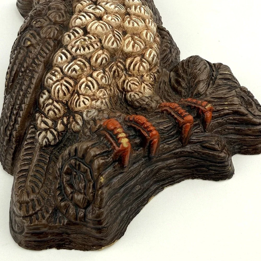 Vtg MCM Owl Lot Resin Wall Hanging Decor 3D Figural Big Eye Bird Mid Century Art